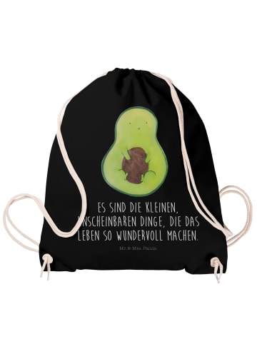 Mr. & Mrs. Panda Sportbeutel Avocado Kern mit Spruch in Schwarz