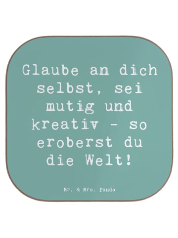 Mr. & Mrs. Panda Holzuntersetzer Spruch Die Freude an der Kreati... in Meeresbrise