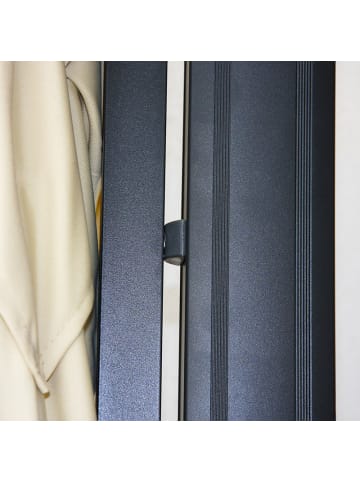 MCW Ampelschirm A96, Flap, creme mit Ständer, drehbar