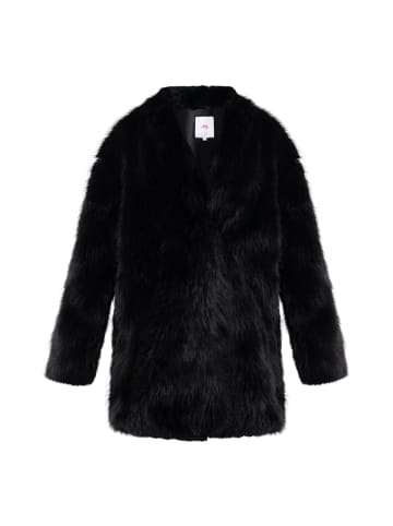 myMo Damen Fake Fur Mantel in Schwarz