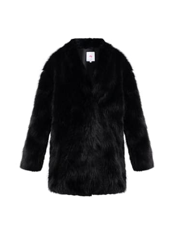 myMo Fake Fur Mantel in Schwarz