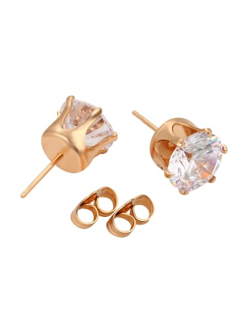 faina Women Stud Earrings in Rose Gold White