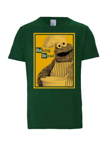 Logoshirt T-Shirt Sesamstraße - Krümelmonster | Baking Bread in dunkelgrün