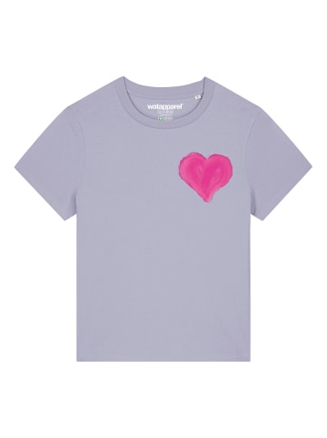 wat? Apparel T-Shirt Pink Heart in Lavender