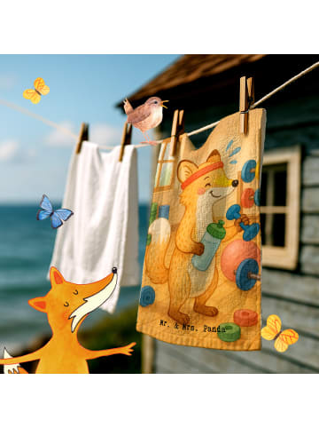 Mr. & Mrs. Panda Handtuch Fuchs Fitness Design ohne Spruch in Weiß