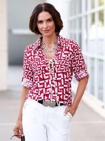 WITT WEIDEN Druckbluse in rot-schwarz-bedruckt