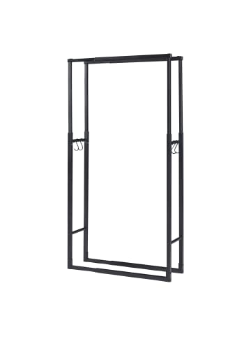 en.casa Kaminholzregal Kasan in Schwarz (H)150cm (B)65cm