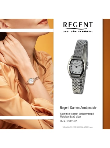Regent Armbanduhr-Analog silber extra groß (ca. 22x30mm) Regent Metallarmband