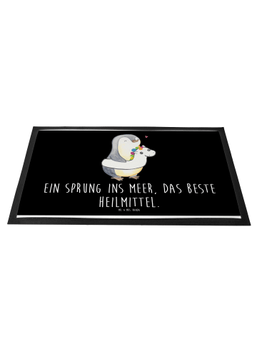 Mr. & Mrs. Panda Bodenvorleger Sommermeerheilkraft mit Spruch in Schwarz