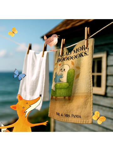 Mr. & Mrs. Panda Handtuch Gespenst  Buch  Design mit Spruch in Weiß