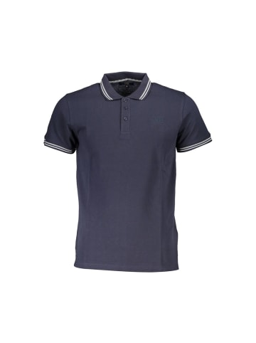 cavalli CLASS Blaues Baumwoll-Polohemd