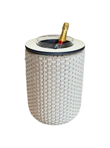 COOTAB Cooler Table Beistelltisch mit Acryl-Kühler London 50 cm in Champagner