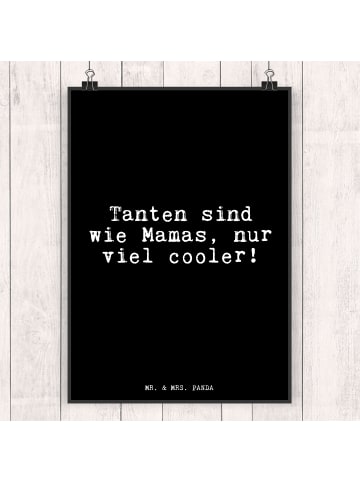 Mr. & Mrs. Panda Poster Tanten sind wie Mamas,... mit Spruch in Schwarz