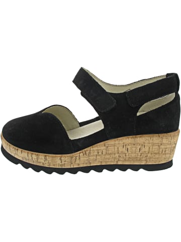 WALDLÄUFER H-Wiebke Keilsandalette Schwarz