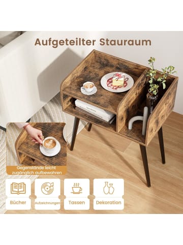 COSTWAY Nachttisch 50 x 32 x 58 cm in Braun