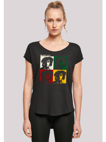 F4NT4STIC Long Cut T-Shirt Bob Marley Colour Blocks Two Sleeves Reggae Music in schwarz