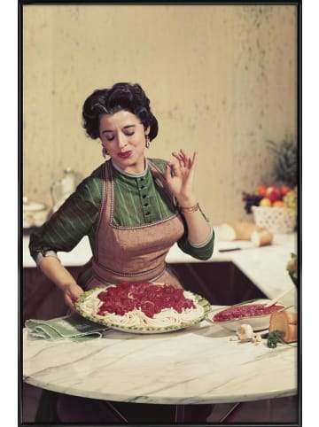 Juniqe Poster in Kunststoffrahmen "Italian Kitchen" in Braun