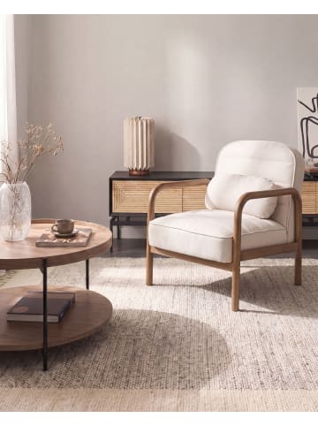 Beliani Sessel AGGER in Beige/Braun - (W) 67 x (H) 78 x (L) 81 cm