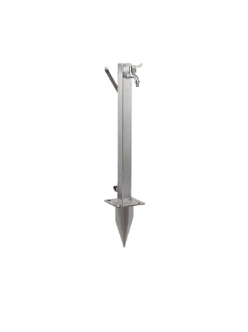relaxdays Wasserzapfstelle in Silber - (B)30 x (H)66 x (T)15 cm