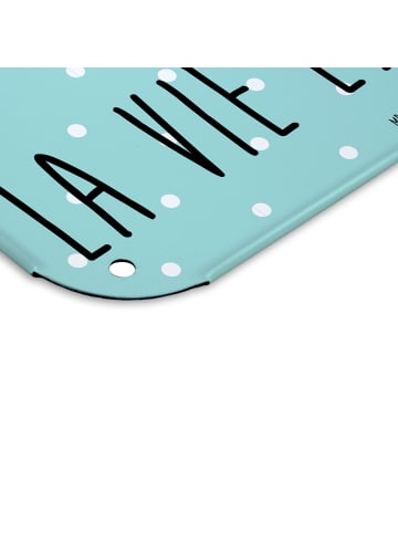 Mr. & Mrs. Panda Blechschild Mit Spruch Eule Frankreich mit Spruch in Türkis Pastell