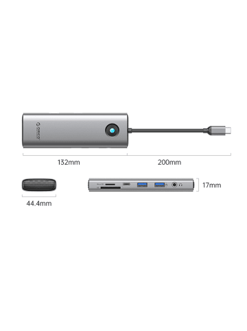 Orico PW11 9-in-1 USB-C Dockingstation (2x USB-A 3.0, 1x USB-C 3.0, 1x USB-C PD 100