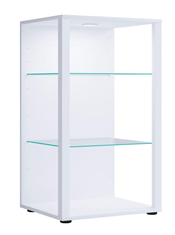 VCM  Holz Glas Stand Vitrine Sammelvitrine Glasol XL in Weiß