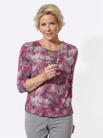 WITT WEIDEN Rundhals-Shirt in malve-hellgrau-bedruckt