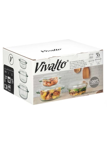 Vivalto Backformen, 3er-Set in Transparent
