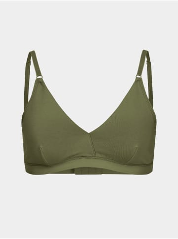Erlich Textil  Viola bügelloser BH mittlerer Halt aus Bio-Baumwolle - verstellbare Träger in olive