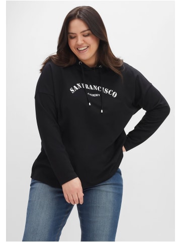 sheego Kapuzensweatshirt in schwarz