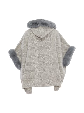 fraully Damen Poncho in Wollweiss