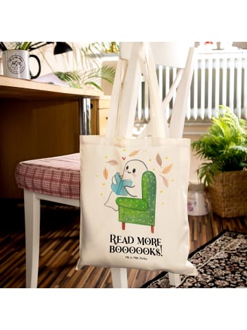 Mr. & Mrs. Panda Einkaufstasche Gespenst Buch mit Spruch in Creme