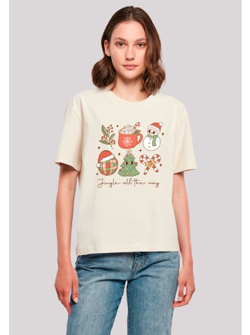 F4NT4STIC Tee Jingle All The Way Weihnachten Groove in Whitesand