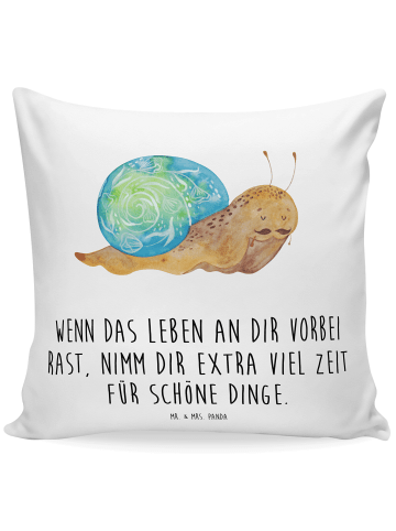 Mr. & Mrs. Panda 40x40 Kissen Schnecke Sir mit Spruch in Weiß