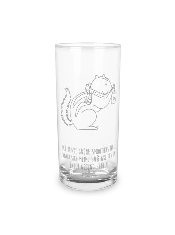 Mr. & Mrs. Panda Blümchentailglas Eichhörnchen Smoothie mit Spruch in Transparent