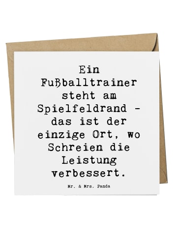 Mr. & Mrs. Panda Einladungskarte Spruch Fußballtrainer Energie m... in Weiß