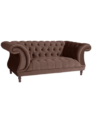 58 aufm Kessel CHESTERFIELD Sofa 2-Sitzer Kaylin Samtvelours braun