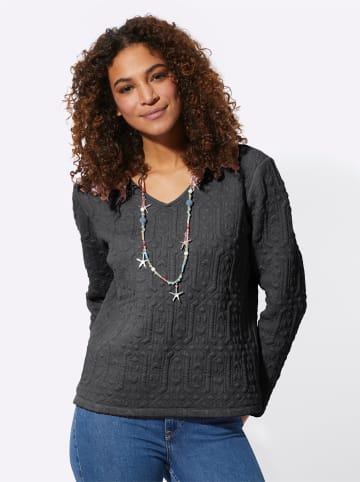 WITT WEIDEN Langarmshirt in graphit-gemustert