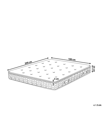 Beliani Matratze LUXUS in Beige - (W) 180 x (H) 25 x (L) 200 cm
