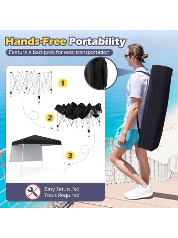 COSTWAY Pop up Pavillon 3x3m in Schwarz