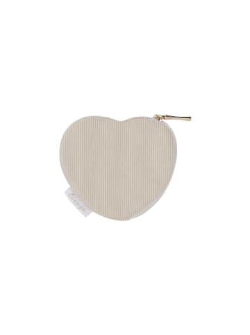 leevje Portemonnaie corduroy heart' in beige