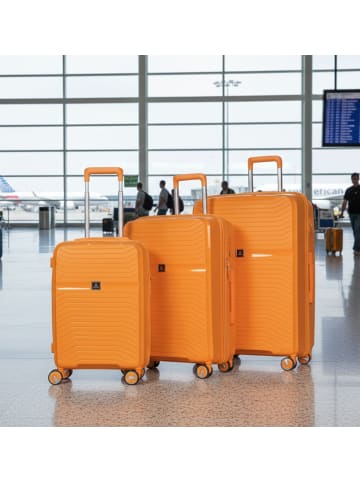 Hoffmanns Hartschalenkofferset 3-teilig - 360° Rollen & Teleskogriff in Orange