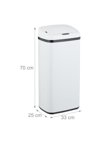 relaxdays Mülleimer mit Sensor in Weiß - 40 Liter