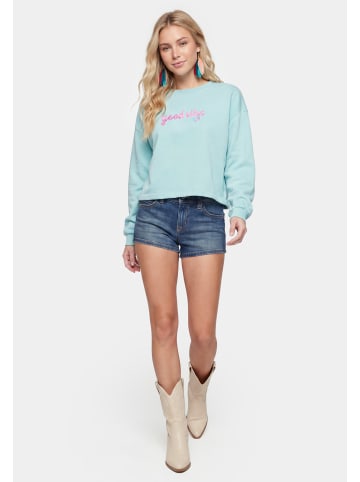 IZIA Women Sweatshirt in Aqua