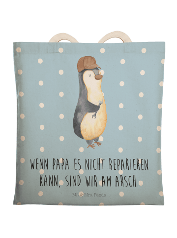 Mr. & Mrs. Panda Strandtasche Wenn Papa es nicht reparieren kann... in Blau Pastell