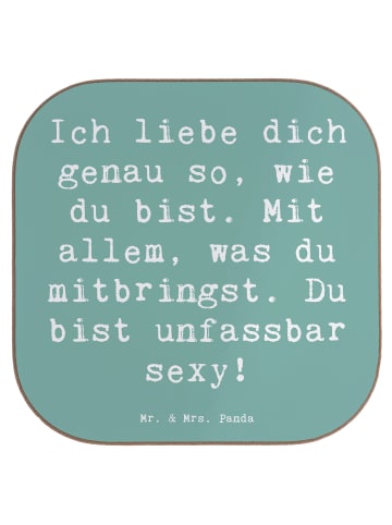 Mr. & Mrs. Panda Bierdeckel Spruch Sinnlichkeit lieben mit Spruch in Meeresbrise