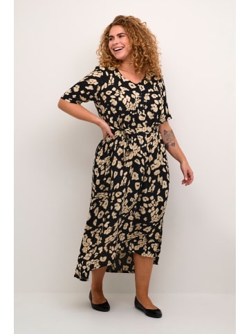 KAFFE curve Kleid KCbella in Black/Sand Leo Print