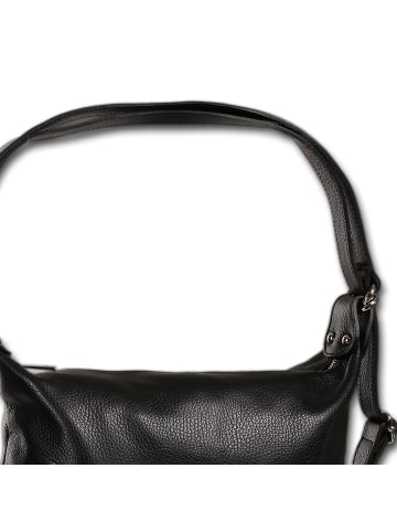 Toscanto Leder Schultertasche, Cityrucksack Toscanto Tasche schwarz ca. 38cm