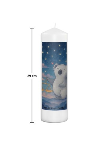 Mr. & Mrs. Panda Wachskerze Waage Astrologie Design ohne Spruch in Weiß