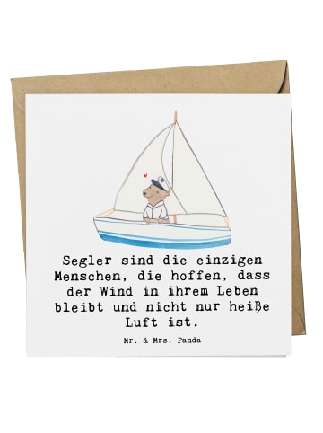 Mr. & Mrs. Panda Einladungskarte Segeln Lebenswind mit Spruch in Weiß